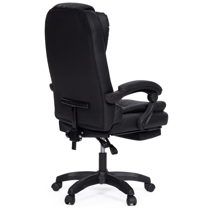 Fauteuil de gaming bureau JIM, avec assise rembourrée grand confort et repose-pied noir