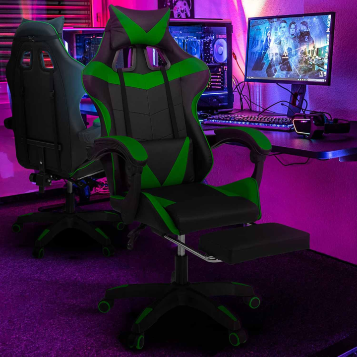 Fauteuil de gaming ALEX noir et vert