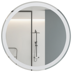 Miroir rond LED système anti-buée pour salle de bain diamètre 60 cm