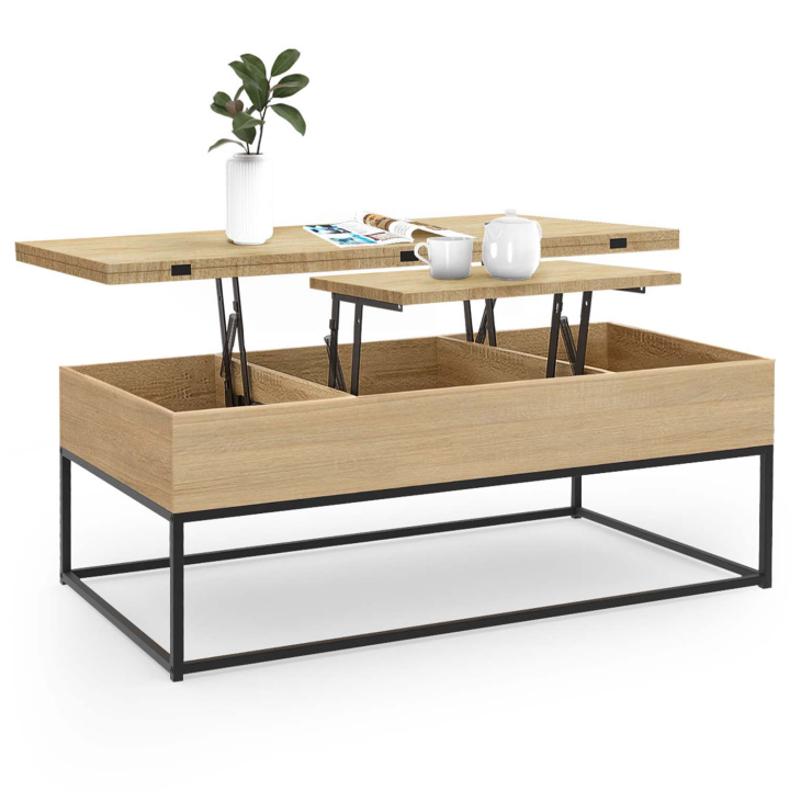 Mesa de centro industrial rectangular convertible en mesa de comedor - DETROIT | ID Market