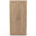 Armoire 2 portes VITO bois et noir penderie 80 cm avec étagères rangement maxi capacité