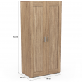 Armoire 2 portes VITO bois et noir penderie 80 cm avec étagères rangement maxi capacité