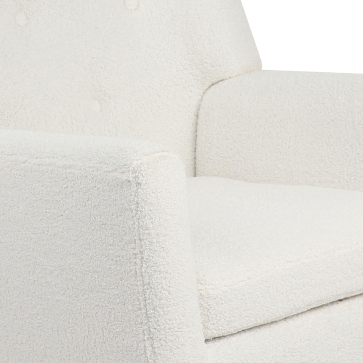 Fauteuil scandinave LIV en tissu bouclette blanc