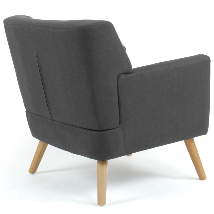 Fauteuil scandinave en tissu gris anthracite