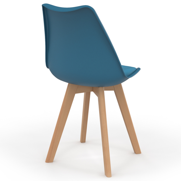 Lot de 6 chaises scandinaves SARA bleu canard pour salle à manger