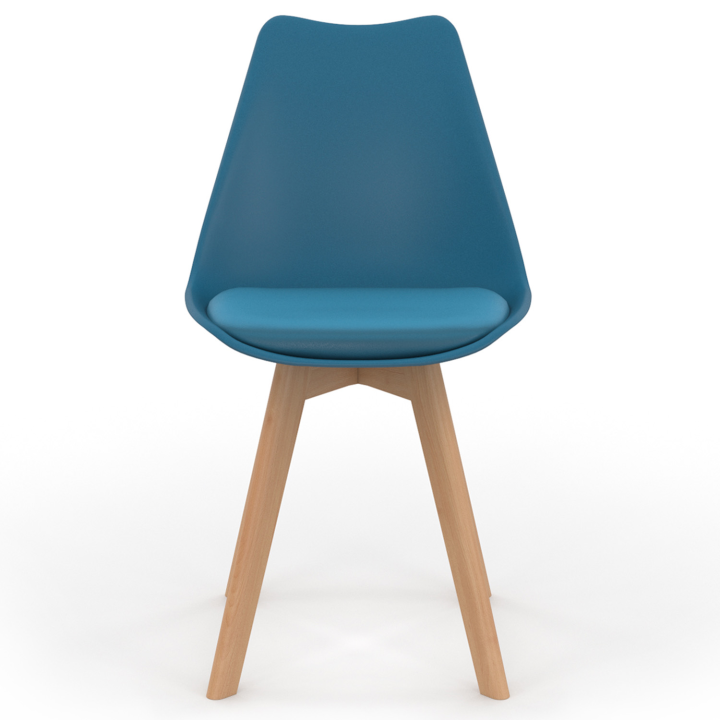 Lot de 6 chaises scandinaves SARA bleu canard pour salle à manger