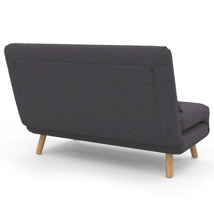 Canapé convertible ROMEO lit d'appoint 2 places 120 x 190 cm tissu gris anthracite