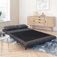 Canapé convertible ROMEO lit d'appoint 2 places 120 x 190 cm tissu gris anthracite