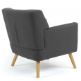 Fauteuil scandinave LIV avec repose pieds en tissu gris anthracite