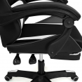 Fauteuil de gaming ALEX réglable avec repose-pied, coussin de tête et coussin lombaire noir blanc et gris