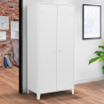 Armoire vestiaire penderie ESTER 2 portes métal blanc design industriel