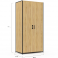 Armoire 2 portes DETROIT penderie 80 cm avec étagères rangement maxi capacité