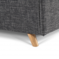 Lit coffre double scandinave LULEA 160 x 200 cm tissu gris anthracite