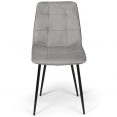 Lot de 4 chaises MILA en velours gris clair pour salle à manger