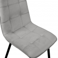 Lot de 4 chaises MILA en velours gris clair pour salle à manger