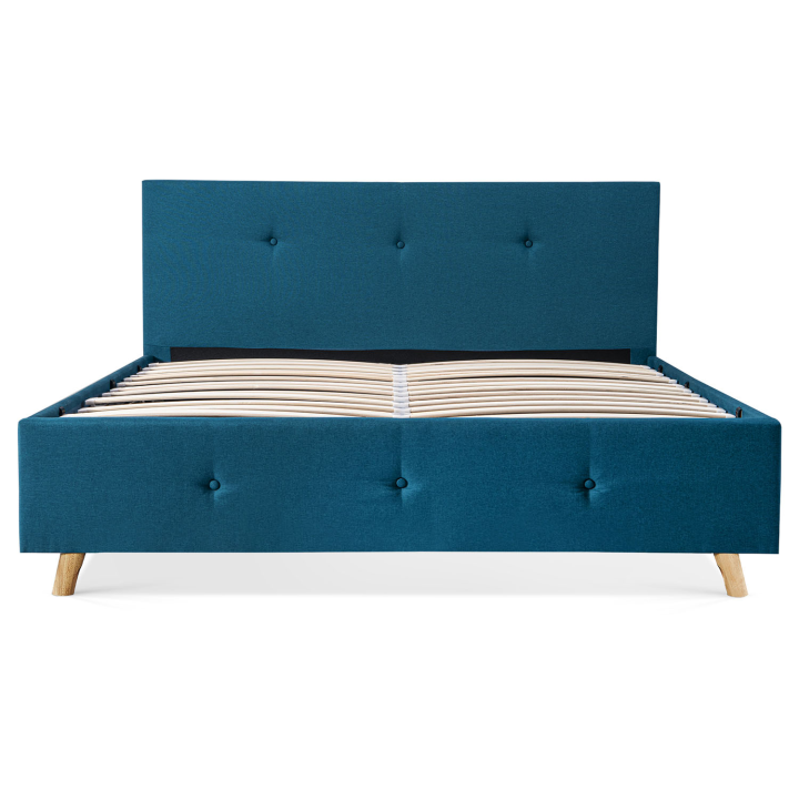 Cama arcón escandinava 140x190 cm azul pato - LULEA | ID Market