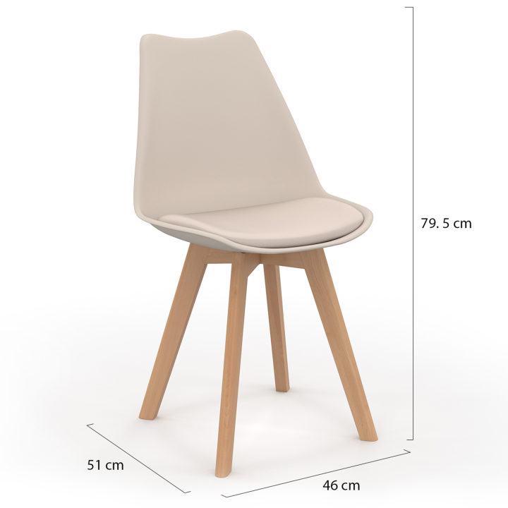 Juego de 6 sillas de comedor escandinavas beige - SARA | ID Market