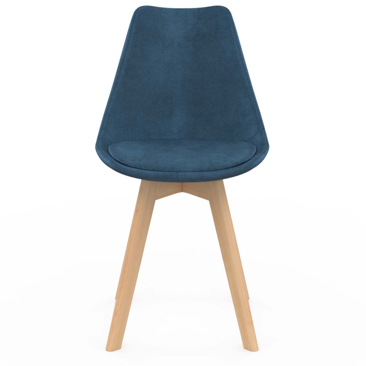 Lot de 4 chaises scandinaves SARA en velours bleu canard