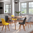 Lot de 6 chaises scandinaves SARA mix color gris clair, blanc, gris foncé x2, jaune x2