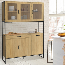 Buffet de cuisine 120 CM DETROIT avec portes vitrées