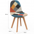Lot de 2 chaises scandinaves SARA motifs patchworks multi-couleurs