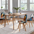 Lot de 4 chaises scandinaves SARA motifs patchworks multi-couleurs