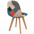 Lot de 4 chaises scandinaves SARA motifs patchworks multi-couleurs