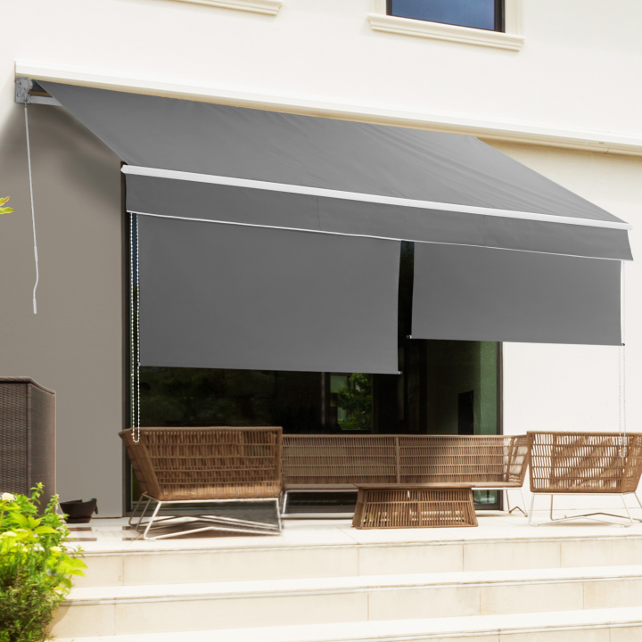 Toldo manual 4x3m gris antracita | ID Market