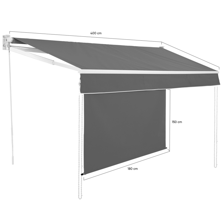 Toldo manual 4x3m gris antracita | ID Market