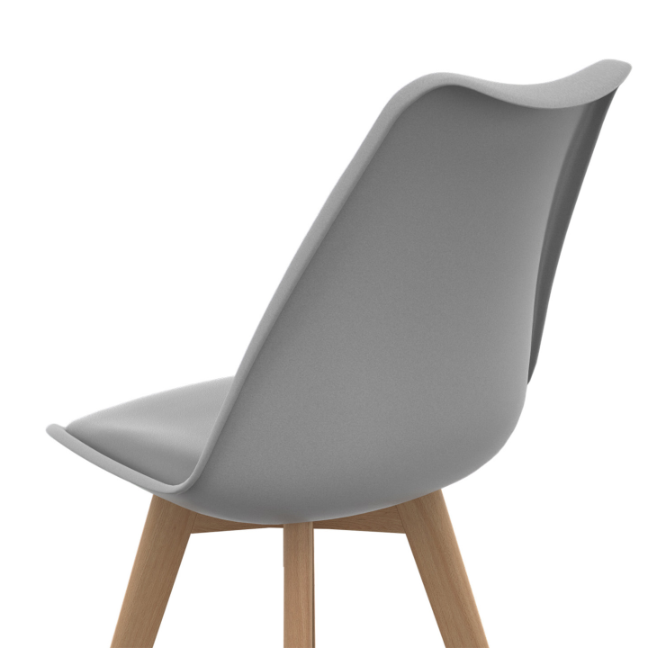 Lot de 6 chaises scandinaves SARA gris clair pour salle à manger