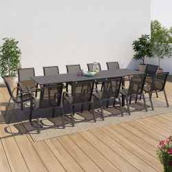 Mesa de jardín extensible para 12 personas con sillas | ID Market