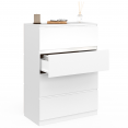 Commode 4 tiroirs TOMI 75 cm bois blanc