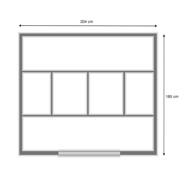 Abri de jardin  3,7M² gris en acier galvanisé avec base