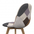 Lot de 4 chaises scandinaves SARA motifs patchworks marron