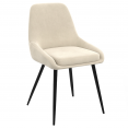 Lot de 4 chaises THALYA en velours beige avec accoudoirs