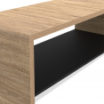 Table basse rectangulaire AMBRE double plateau 100 cm bois et noir