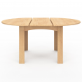 Table à manger extensible ronde DONA 4-6 personnes façon hêtre 120-160 cm