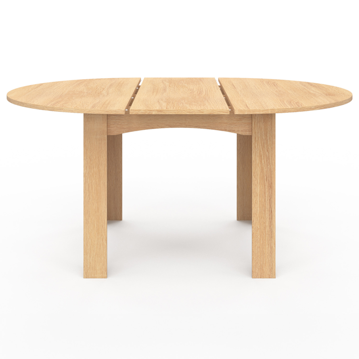 Table à manger extensible ronde DONA 4-6 personnes façon hêtre 110-150 cm