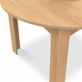 Table à manger extensible ronde DONA 4-6 personnes façon hêtre 120-160 cm