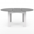 Table à manger extensible ronde DONA 4-6 personnes blanc et effet béton 120-160 cm