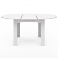 Table à manger extensible ronde DONA 4-6 personnes blanc 120-160 cm