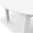 Table à manger extensible ronde DONA 4-6 personnes blanc 120-160 cm