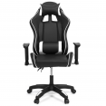 Fauteuil de gaming CARTER accoudoirs 2D pivotants, réglable hauteur noir et blanc