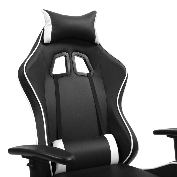 Fauteuil de gaming CARTER accoudoirs 2D pivotants, réglable hauteur noir et blanc