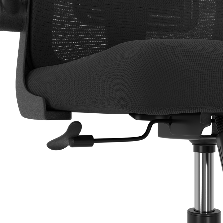 Fauteuil de bureau JAMES en toile respirante et appui-tête avec roulettes noir