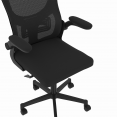 Fauteuil de bureau JAMES en toile respirante et appui-tête avec roulettes noir