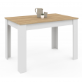 Table à manger rectangle ROZY 4 personnes blanc plateau façon hêtre 110 cm