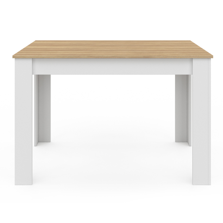 Mesa de comedor rectangular blanca con tablero de haya para 4 - ROZY | ID Market