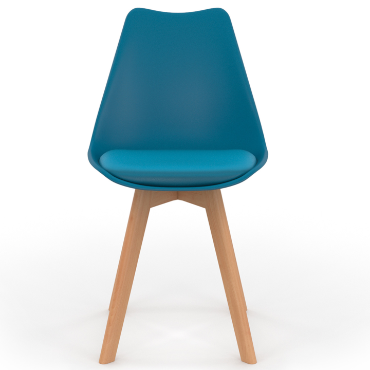 Lot de 4 chaises scandinaves SARA bleu canard pour salle à manger