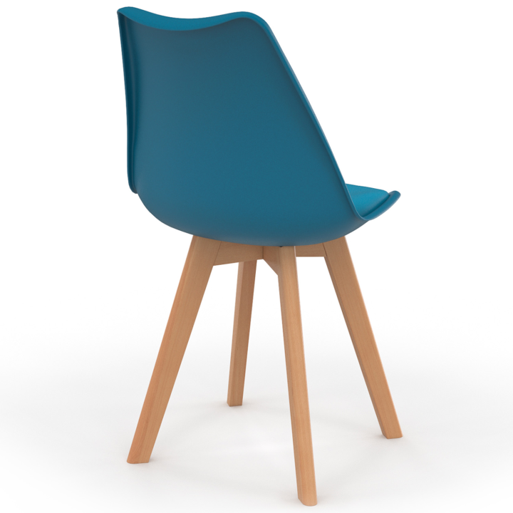 Lot de 4 chaises scandinaves SARA bleu canard pour salle à manger